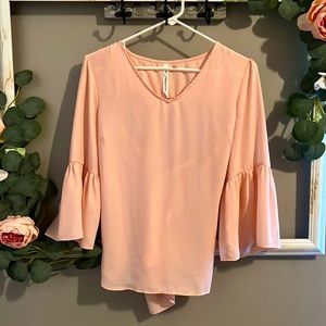 Free w Bundle!Blush, bell sleeved blouse